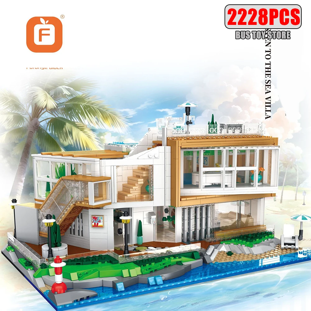 

City MOC Street View VillaConstruction Light House Blocks Bricks Model Toys Simulation Gift for Boys Kids Adult FC8531