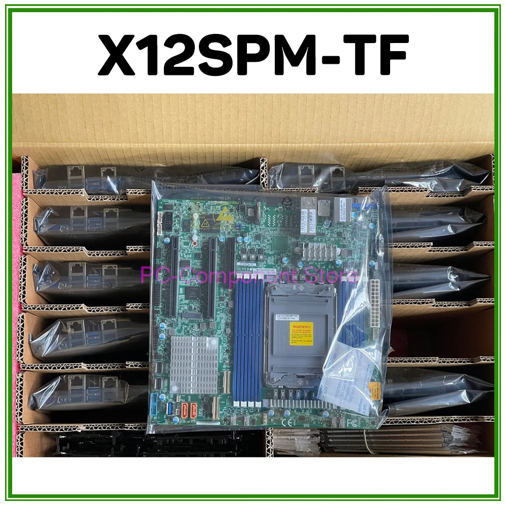 Server Motherboard For Supermicro LGA-4189 DDR4-3200MHz M-ATX 12V DC X12SPM-TF