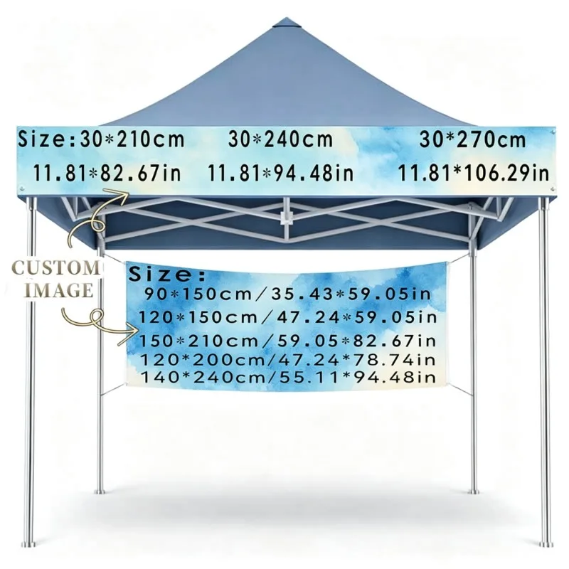 1pc Custom Polyester Tent Banner, Multiple Sizes, for Market Booth, Craft Show and Trade Show Decor Display(No Canopy And Frame)
