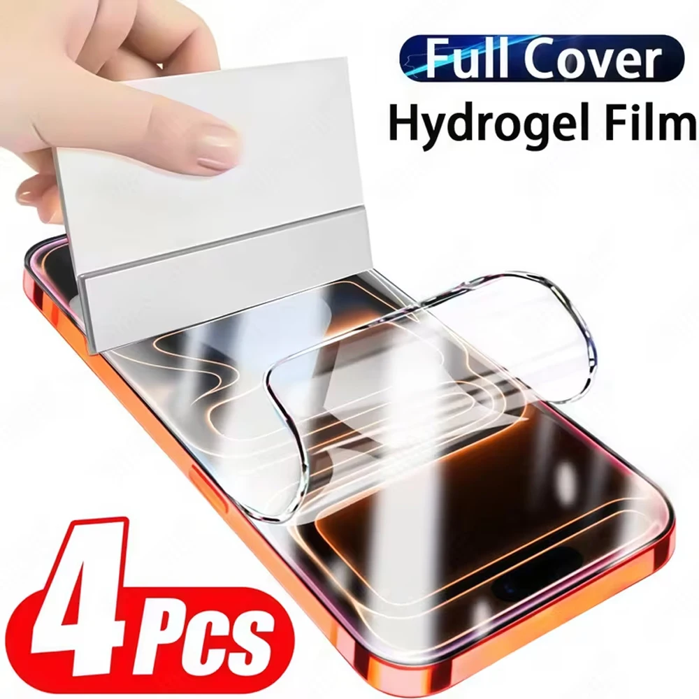 4 stücke Volle Abdeckung Hydrogel Film Für iPhone 17 Pro Max Air 13 12 11 14 16 15 XS Max X XS XR 6 7 8Plus SE Nicht Glas Screen Protector