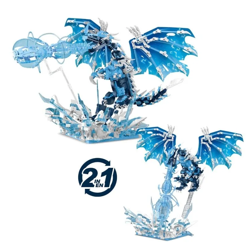 Klocki konstrukcyjne GSF MOC ICE Frie Dragon, model do składania, zabawka dla dzieci, gra DIY, dekoracja na biurko do domu