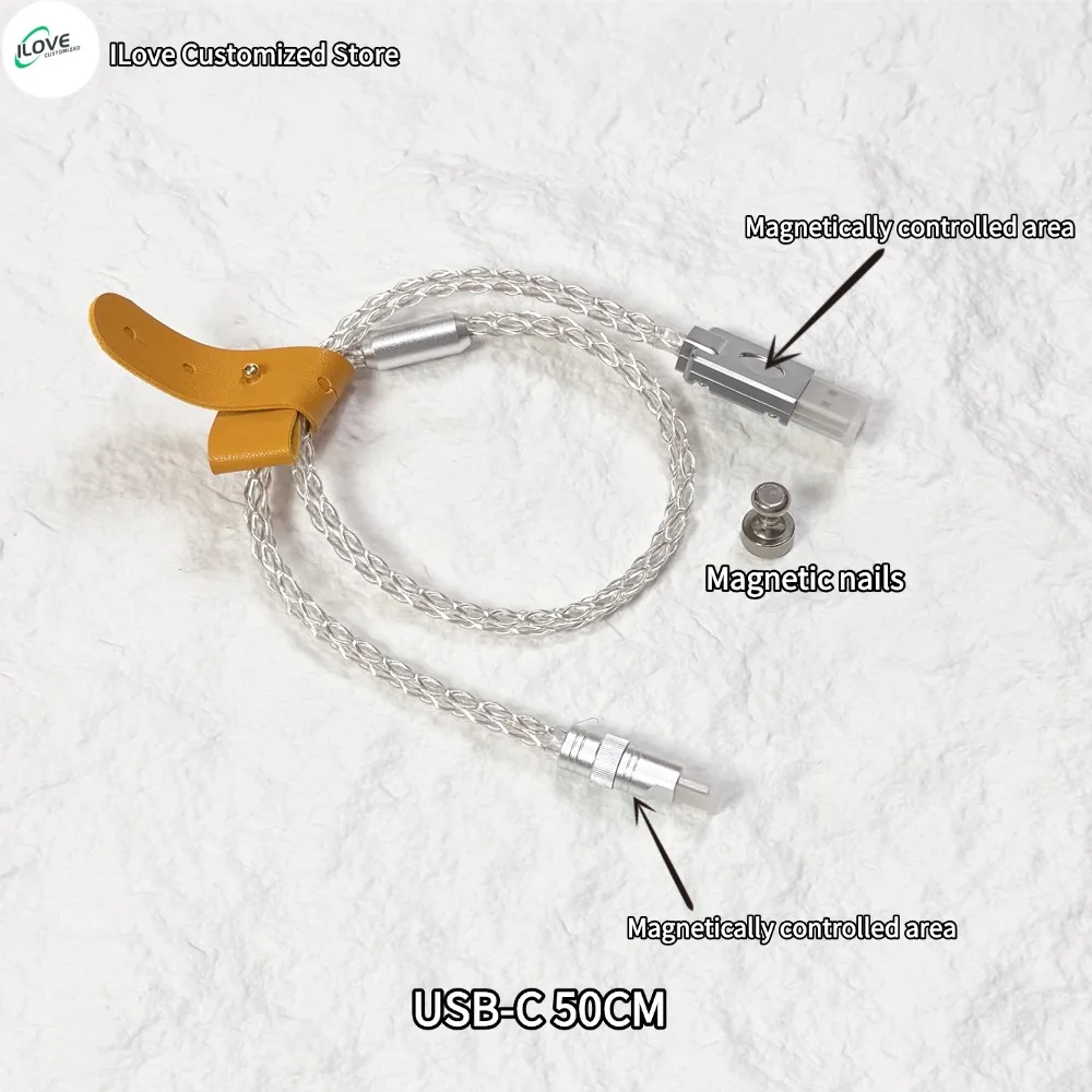 15cm C-C/USB-C Single Crystal Copper Keyboard Cable Supports 8K Magnetic Controllable Lights for HMlab Hub image 3