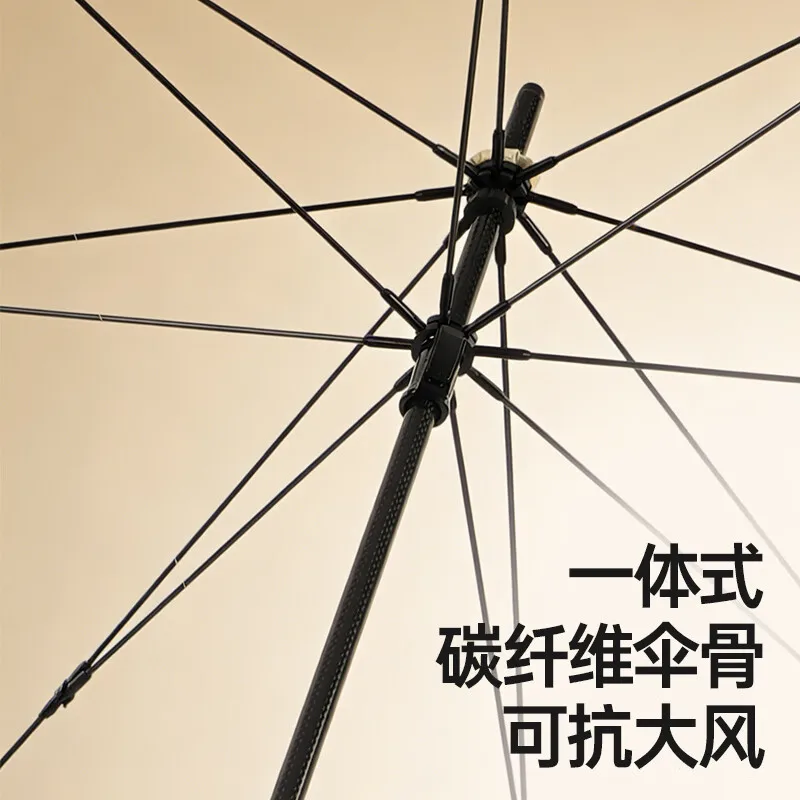Oversize 2 3 Person Fiberglass 8 Ribs Auto Open Mens Straight Long Handle Double Layer Windproof Rain And Sun Umbrella