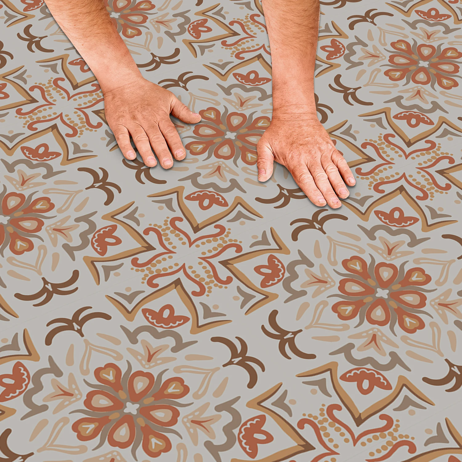 

Peel and Stick Moroccan Tile Stickers Self Adhesive Waterproof Floor Wall Decals (20x20cm/30x30cm, 5/20PCS)