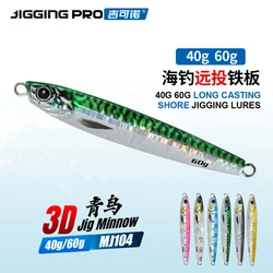 JIGGING PRO 40g 60g 3D Jig Minnow Casting Jig Shore Jigging Lure Sea Fishing Metal Jig Bait