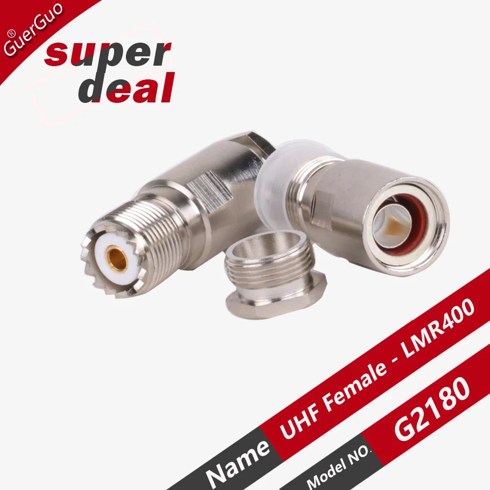 1Pcs Connector PL259 UHF Male Plug SO239 UHF Female Jack Clamp LMR400 7-FB RG6 RG8 Cable Wire Terminals RF Coaxial Straight