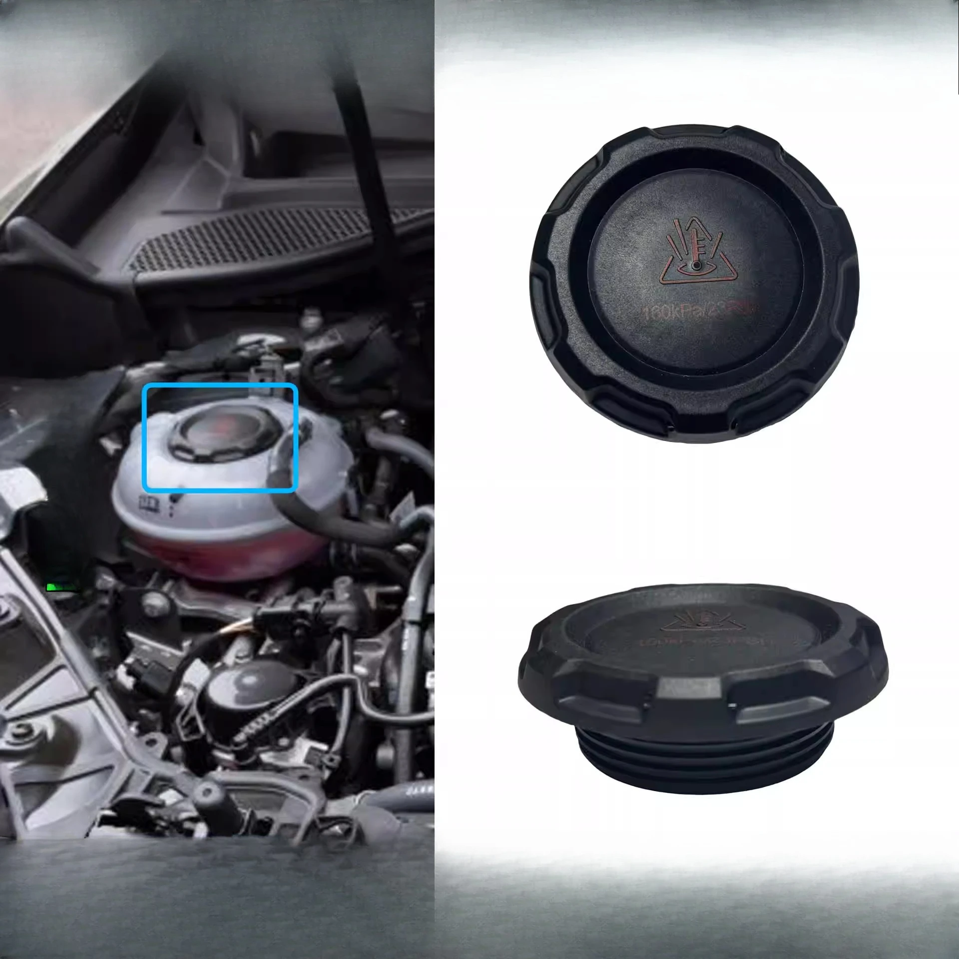 For Audi Radiator Cap Antifreeze Black Auxiliary Reservoir Cap