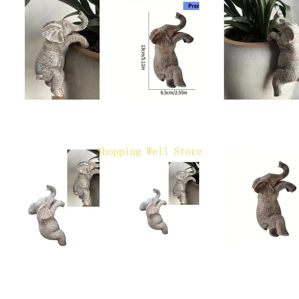 

KX4B креативные подвесные кашпо, декоры, садовые кашпо из смолы, слоны, обнимающие комнатные растения, украшения для цветочных