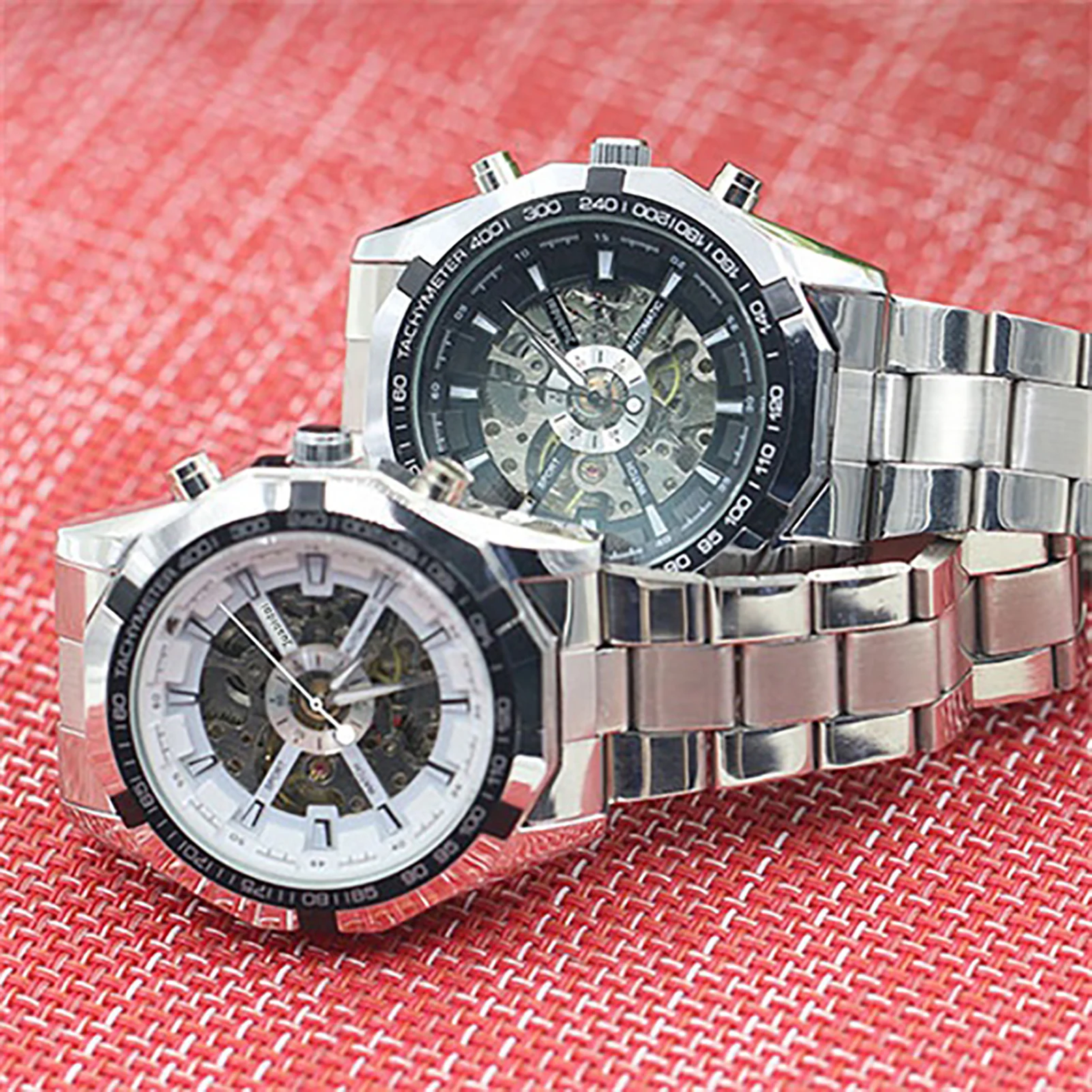 HOT SALES!!! Men\'s Watch Mechanical Watch Steels Hollow Skeleton Dial Wristwatches Wholesale Dropshipping New Arriv