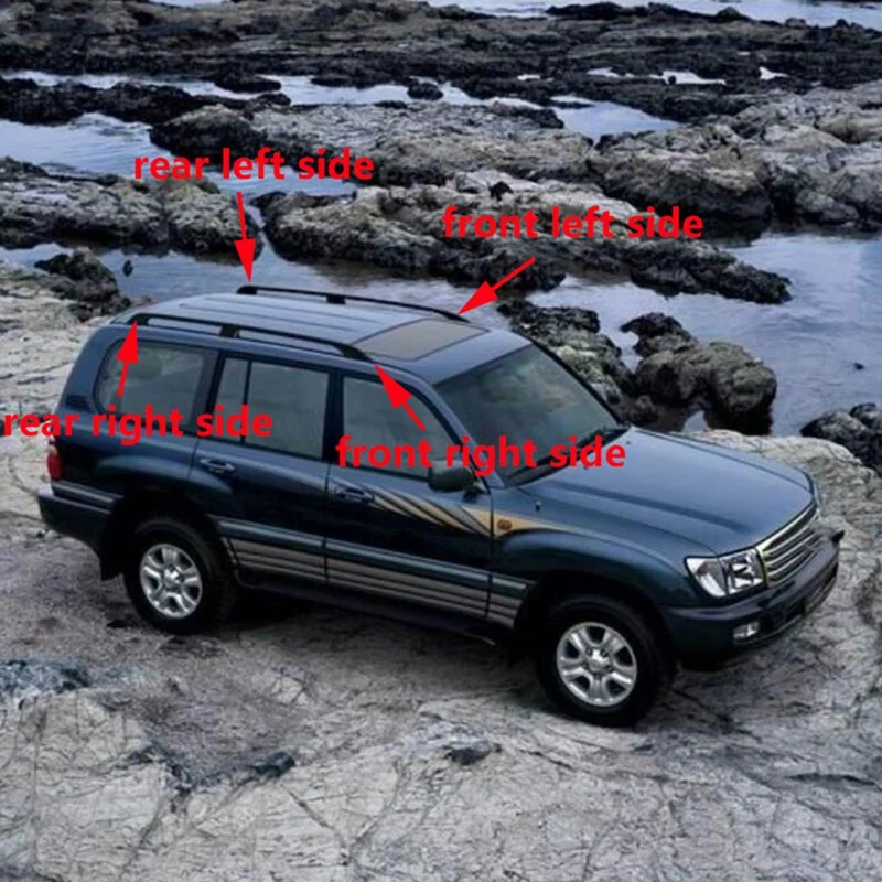 Dach gepäckträger abdeckung Dacht räger abdeckung Schienen end schale schützen für Toyota Land Cruiser lc100 lx470 2015-2018