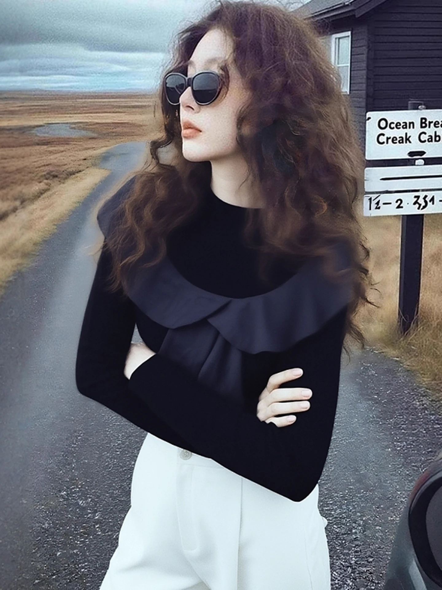 

Slimming Long Sve Knitwear Korean Sle Trendy Base Layer irt Ele Inner Wear for Women Winter Commute Faion