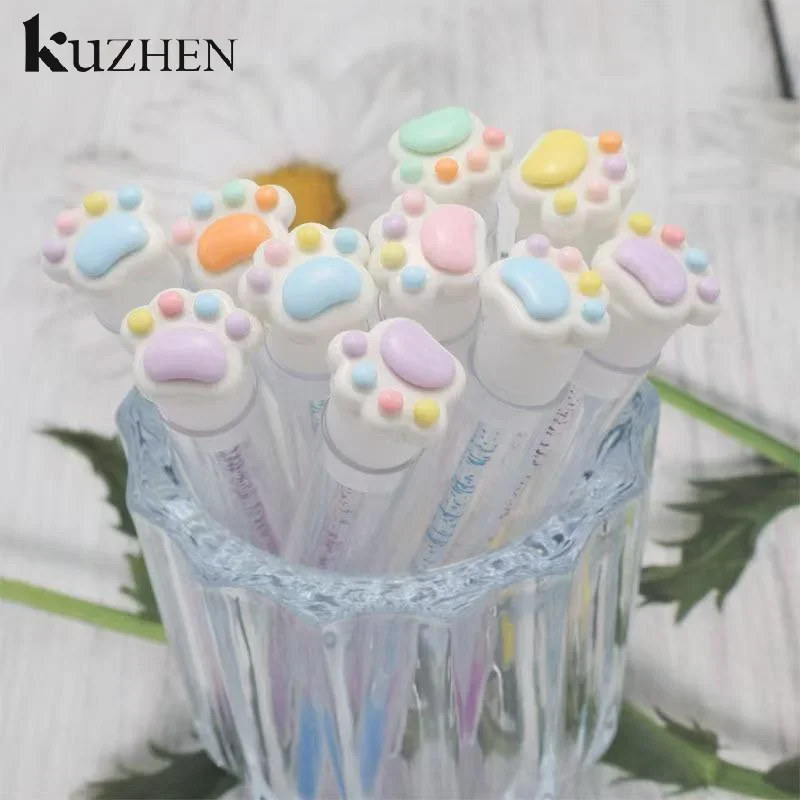Cartoon Cat Paw Eyelash Brush Tube Disposable Mascara Wands Tube Reusable Lash Spoolies Brush Dustproof Cleaner Storage Tubes