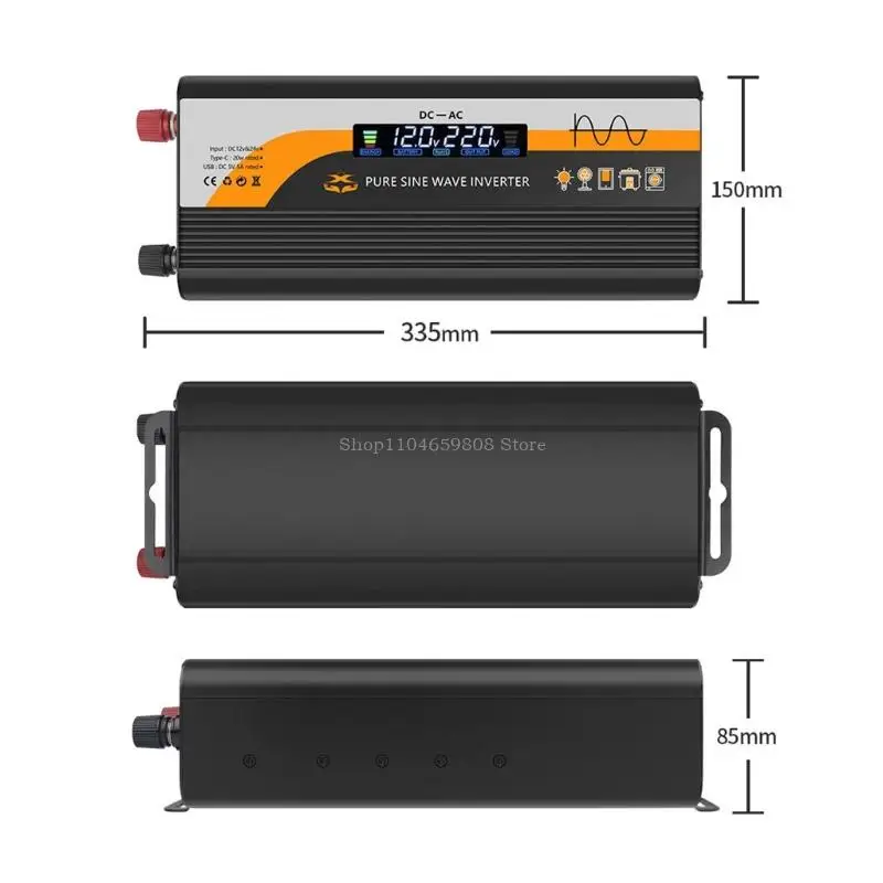 اثنان من ميناء USB 2000W Sines Waves Dulters 12V/24V إلى 220 فولت لأجهزة التخييم للسيارات