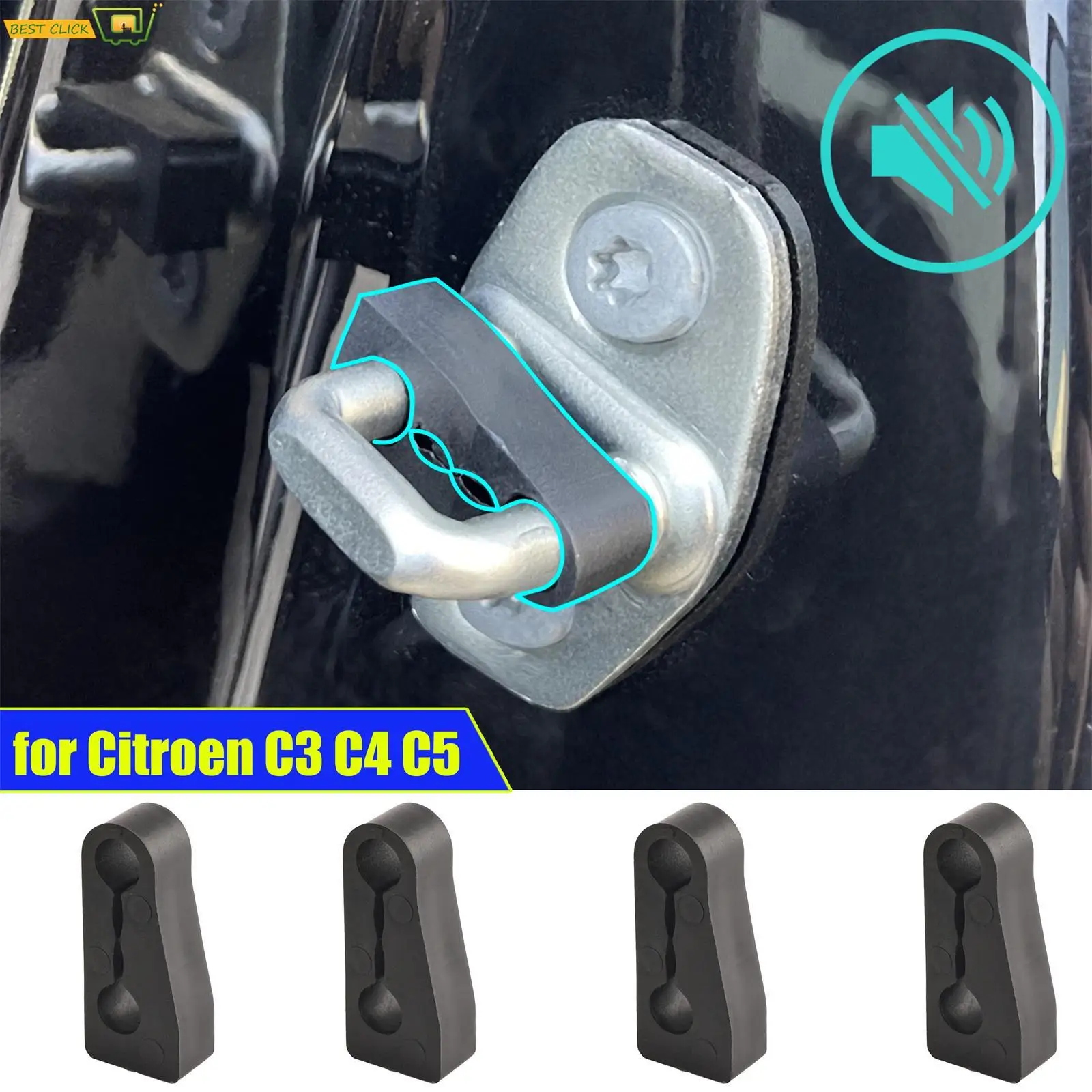 Amortisseur de tampon de serrure de porte, pour citroën C3 C4 C5 DS3 DS4 DS5 Picasso Berlingo, isolation pour sourds, bouchon de joint de bruit