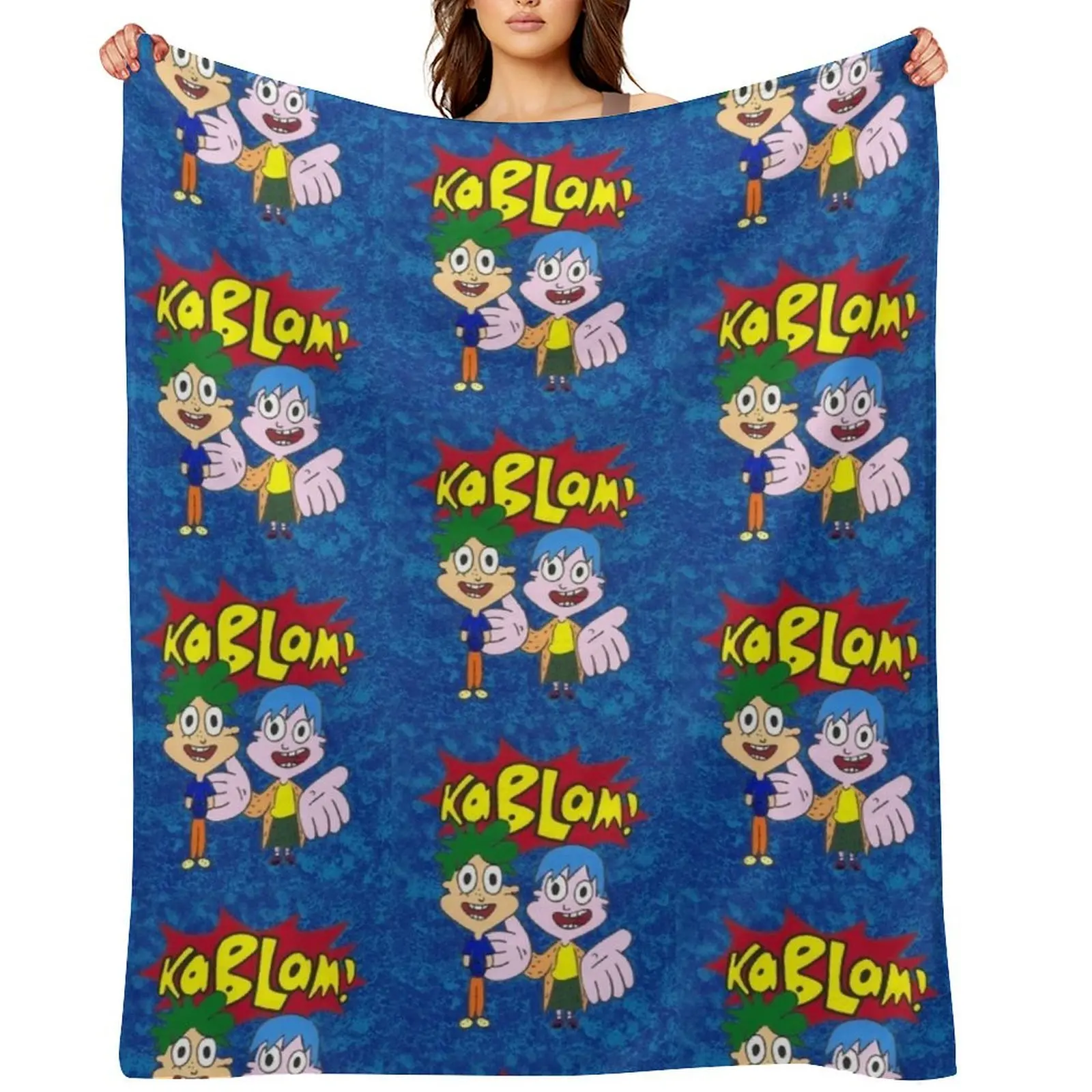 

Nickelodeon Kablam Henry and June Painting on canvas paper Throw Blanket Hairy Hairys Softest Blankets