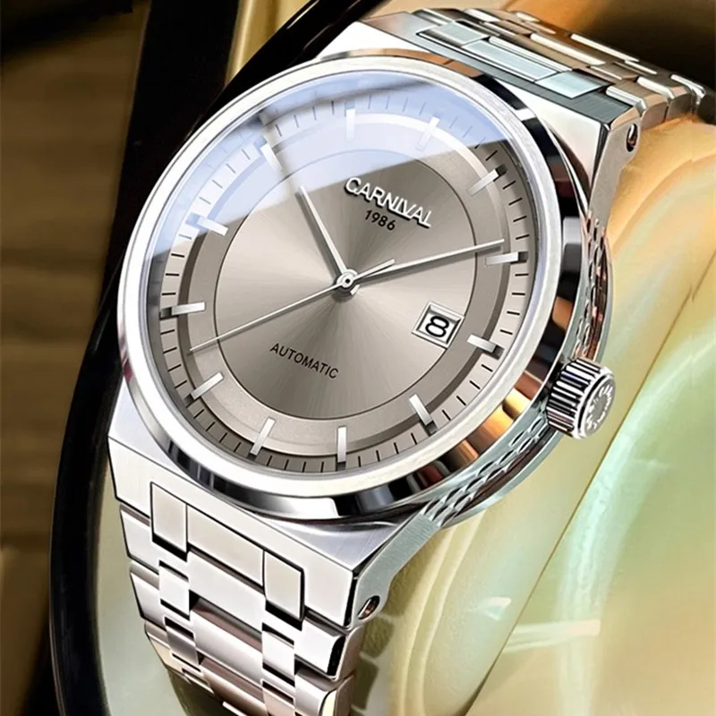 Montre Carnival Brand Luxury Watches for Men Fashion Waterproof Sapphire Calendar Automatic Mechanical Wristwatches Reloj Hombre