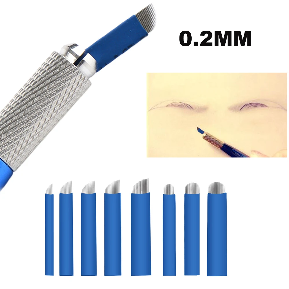 

0.2MM Thin Sharp Permanent Makeup Tattoo Microblading Needles For Eyebrow Eye Line Lips