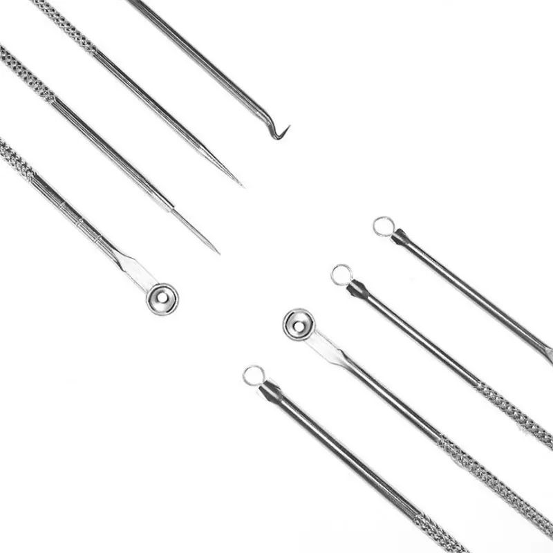 4 Pc Mee-eter Smet Verwijderaars Acne Puistje Smet Extractor Vacuüm Extrusie Acne Stok Tegen Zwarte Stippen Gereedschap Voor Gezicht schoon