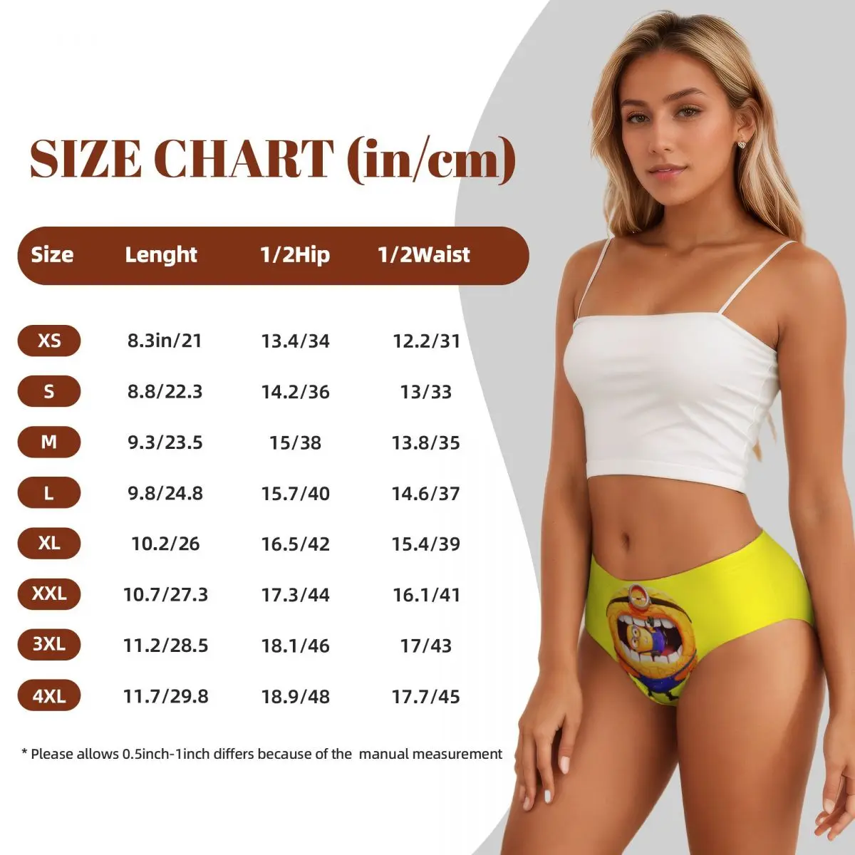 Custom Minions Animes Brief Panties for Women Breathable Stretch Underwear