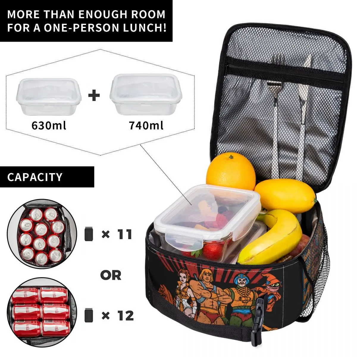 He-Man Masters Of The Universe Team Of Heroes Insulated Lunch Bag Cooler Lunch Container Tote Lunch Box Food Storage Bags