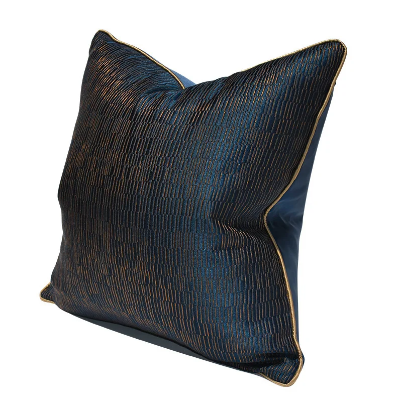 Design Luxury Sofa Cushion Cover Navy Blue Geometric Pillow Cover for Home Hotel Sofa Bedroom Decoration 30x50 45x45 50x50cm