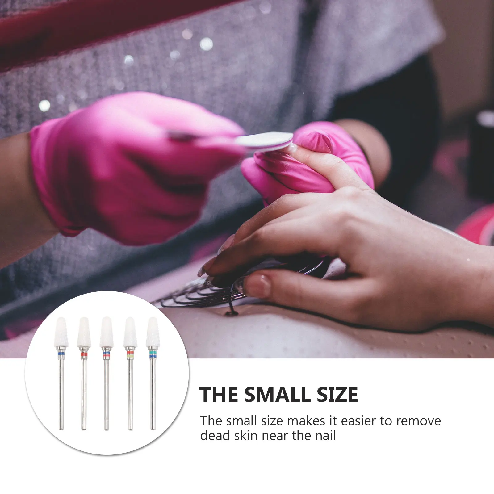 5Pcs Ceramic Nail Drill Bits Manicure Grinding Head Accessories Heat Dissipation Non Slip Sharp Durable Nail