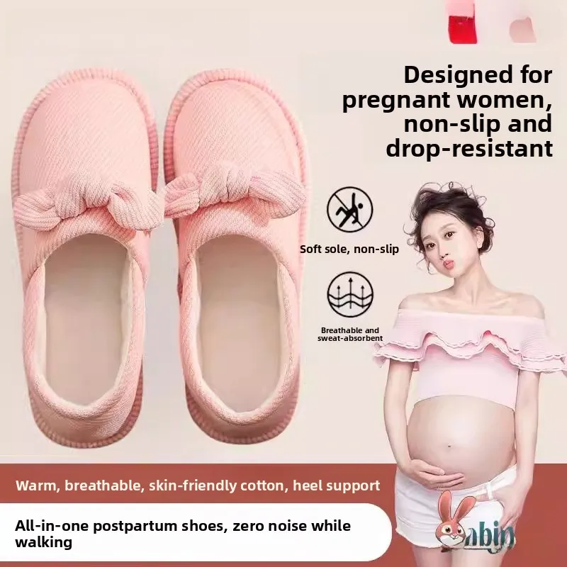

Pregnant Women Postpartum Slippers Indoor Soft Bot Anti-slip Warm Breathable Autumn Winter oes for Middle-Aged And ly