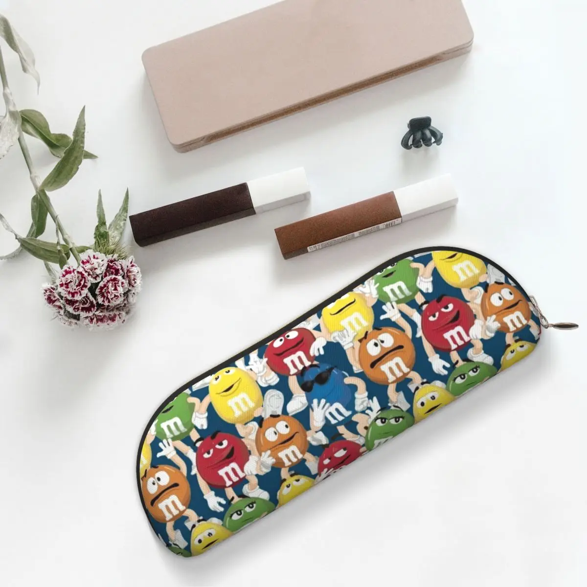 새로운 M&M 캐릭터 필통, 펜 홀더, 문구류 수납, 대용량 펜 박스, 남녀 어린이 선물용 필통