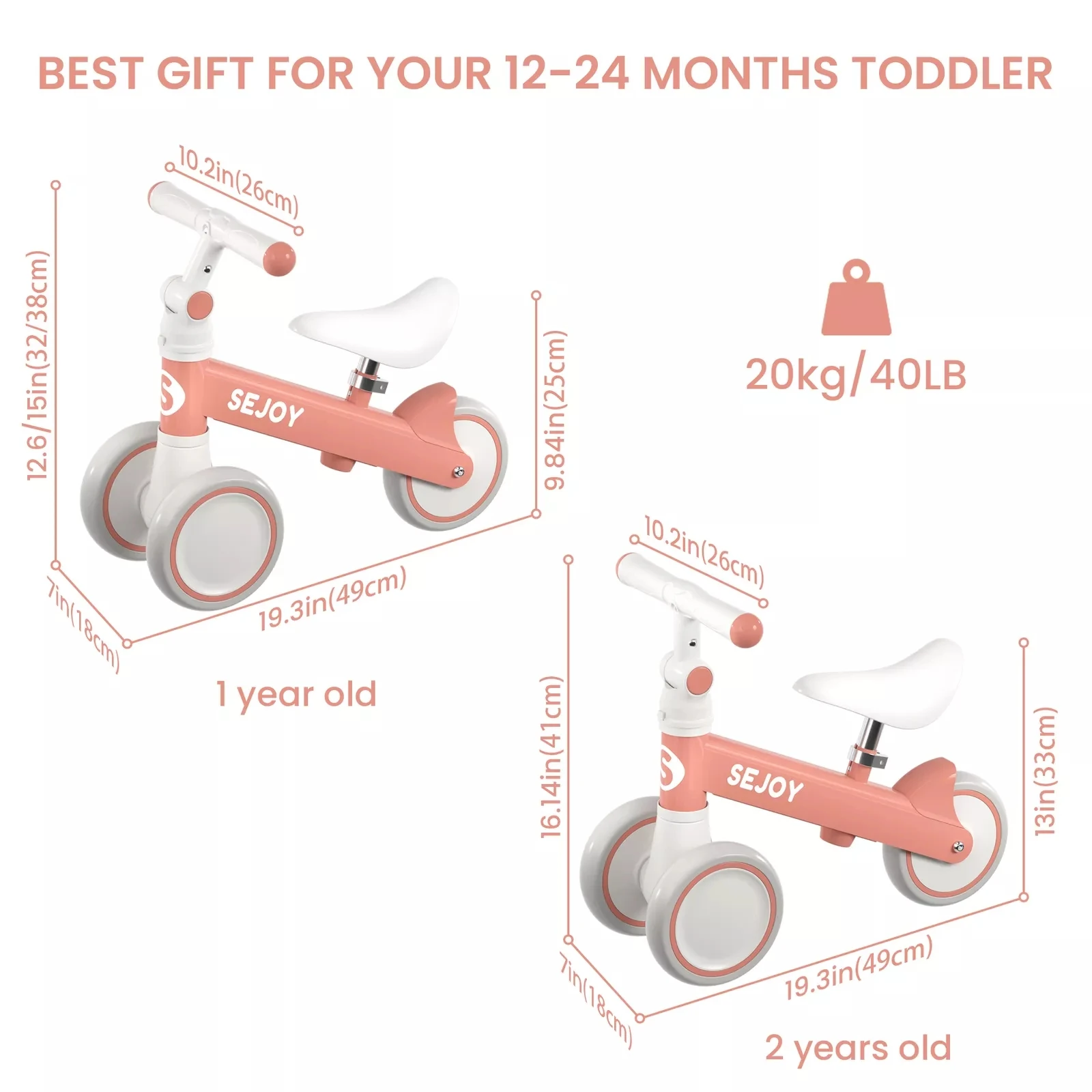 Sejoy Baby Balance Bike Игрушка в подарок для мальчиков и девочек 1-5 лет Игрушка для малышей Лучший подарок на день рождения для малышей Рождественский подарок