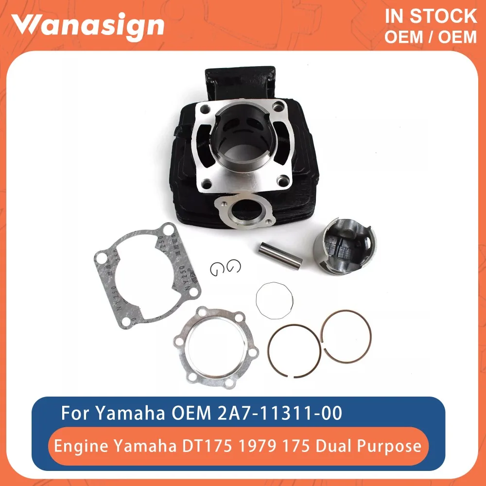 

Motorcycle Cylinder 66mm Piston Gasket Top End Rebuild Kit For Yamaha DT175 DT175H DT175G 1978-1981 2A7-11311-00