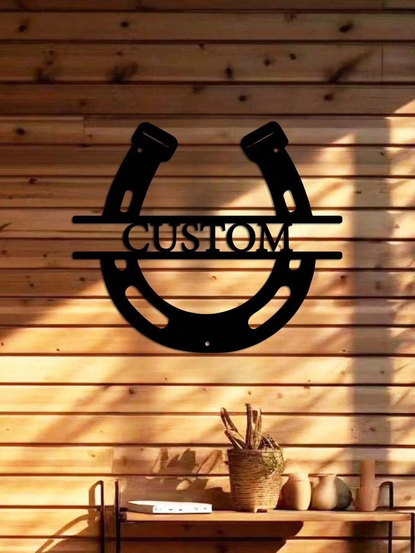 

Personalized Horse Name Sign - Custom Wooden Stable Plaque Rustic Farmhouse Wall Decor for Barn Unique Gift for Her Him Housewar