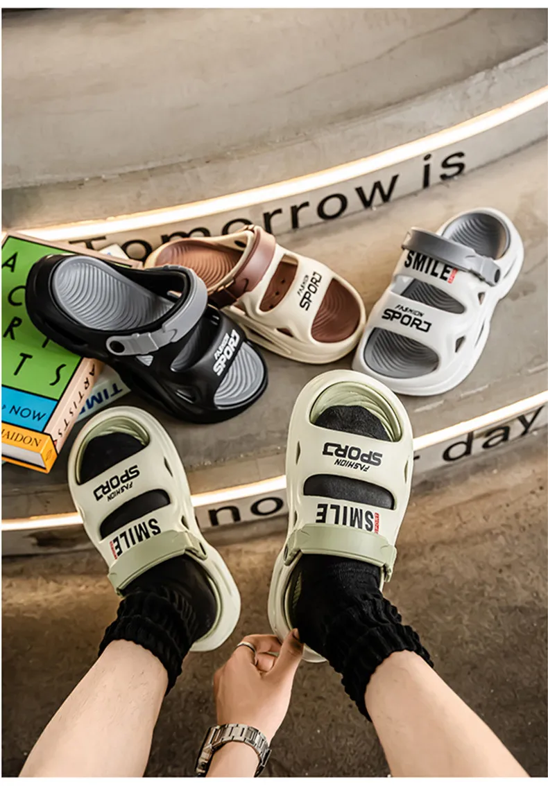 Herren-Hausschuhe, neue Sommer-EVA-Sandalen mit weicher Sohle, Plattform-Sandalen für drinnen und draußen, zum Gehen, Strandschuhe, Flip-Flops, Herrenschuhe – Detail 3