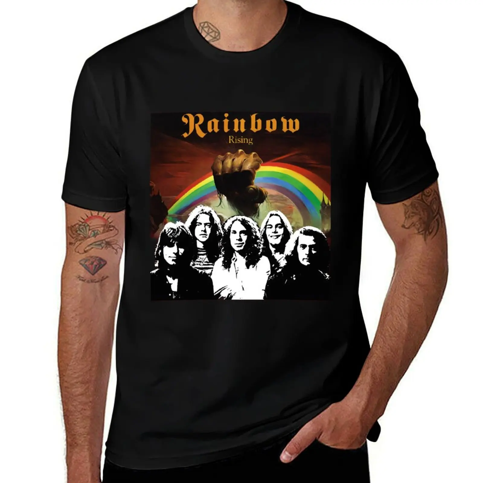 

high shirt t shirt print t T-Shirt personalised shirt man Rainbow custom Blackmore, Rainbow T-Shirt quality Blackmore, cotton t