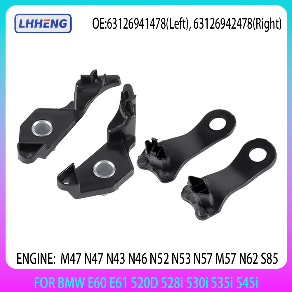 

4x Front LH+RH Headlight Brackets kit For 2004-2010 BMW E60 E61 528i 530i 535i 545i M47 N47 N43 N46 N52 N53 N57 M57 N62 S85