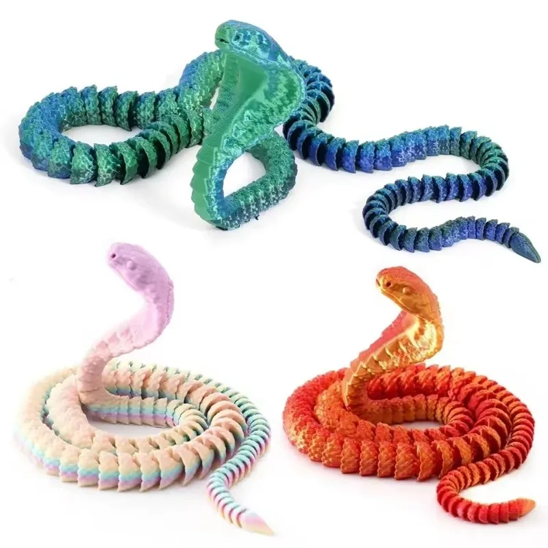 

Creative 3D Printed Snake & Dragon Figurines Desktop Ornament Room Decor Desk Office Accessories for Boys