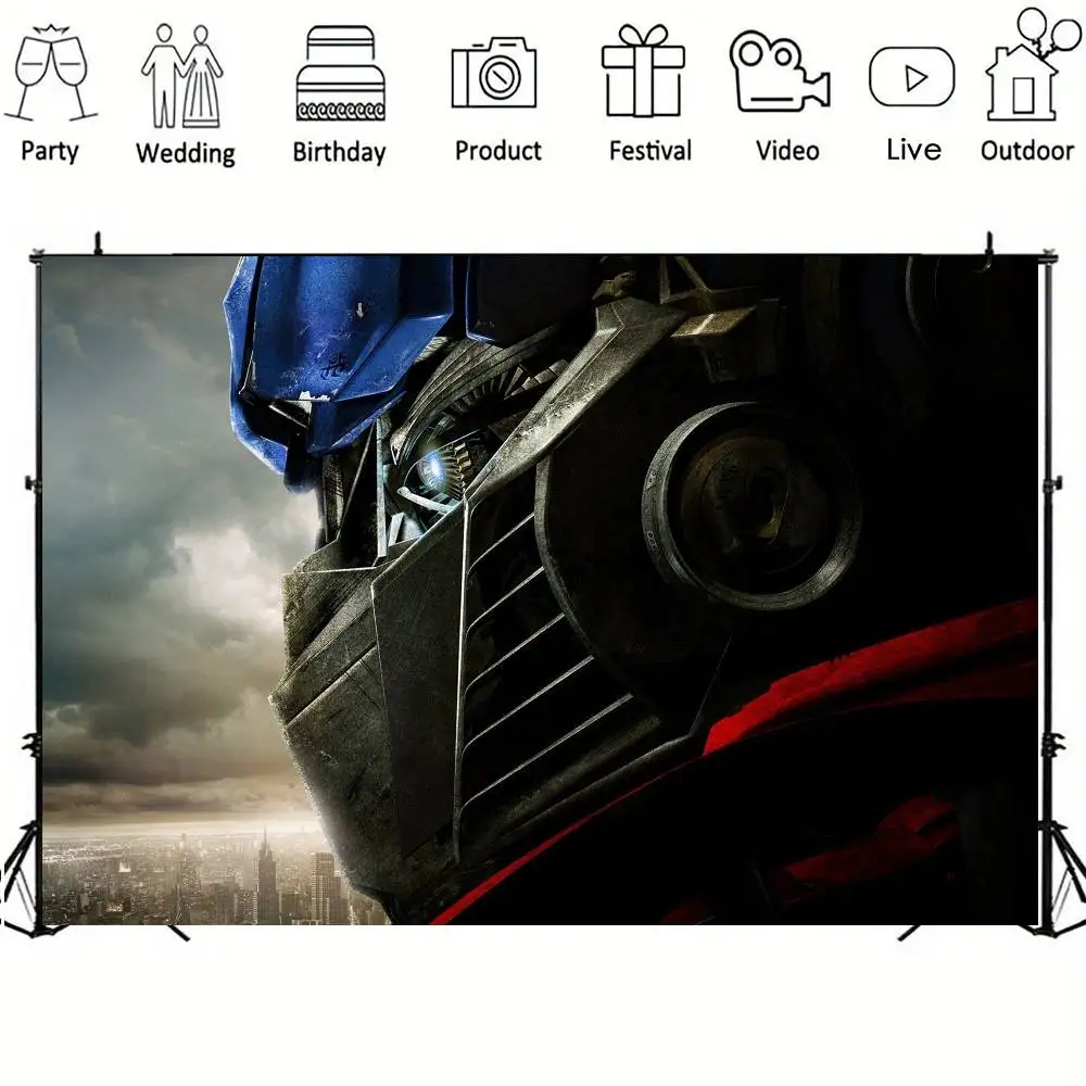 أوبتيموس برايم الديكور خلفية غرفة الطرف الديكور خلفية القماش الأطفال عيد ميلاد راية التصوير الدعائم