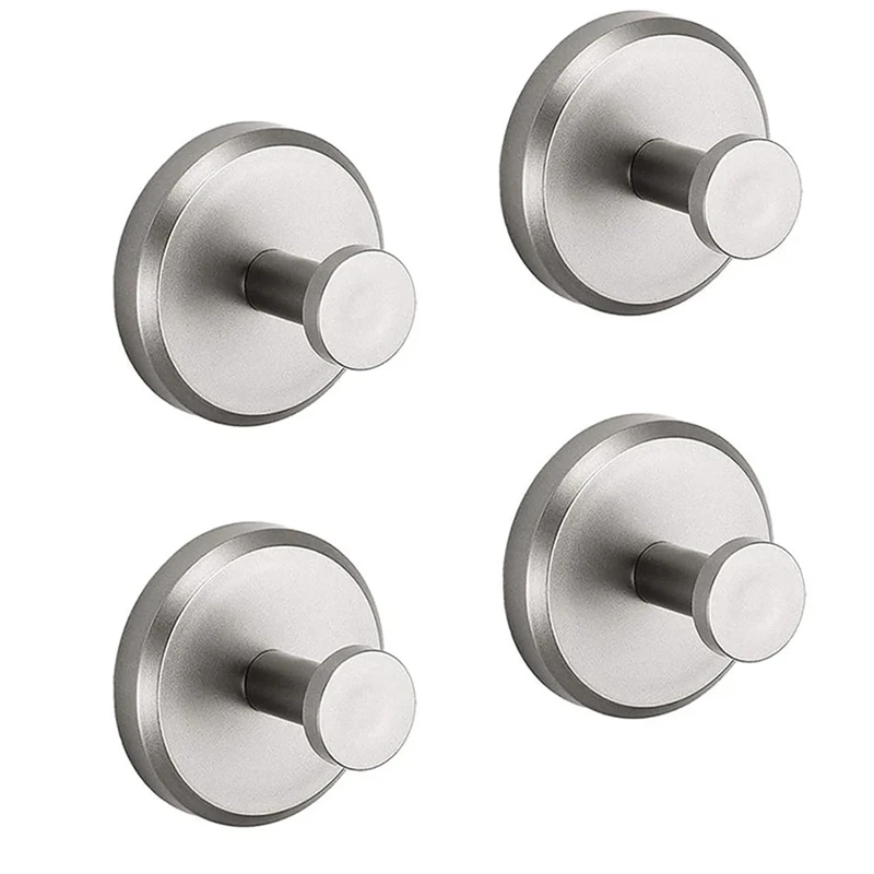 4PCS No-Drill Hooks Shower Hooks Bathroom Glass Door Wall 304 Clothes Hook Hook Bathroom Towel Clothes