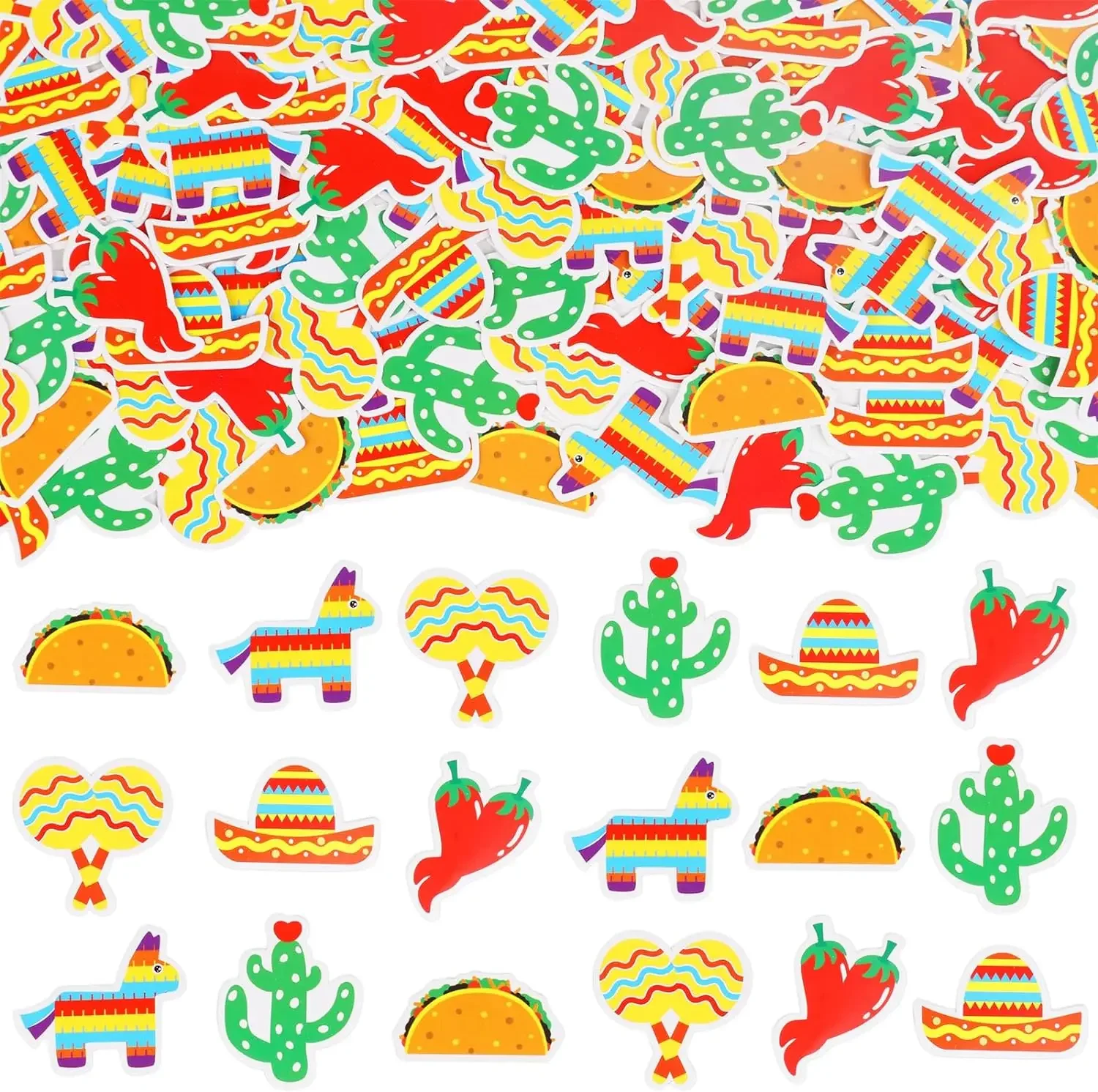 Mexican Fiesta Confetti, Colorful Cactus, Cactus, Cinco, Rainbow Donkeys, Table Decor, Mexican Theme, Taco Party, Birthday Decor