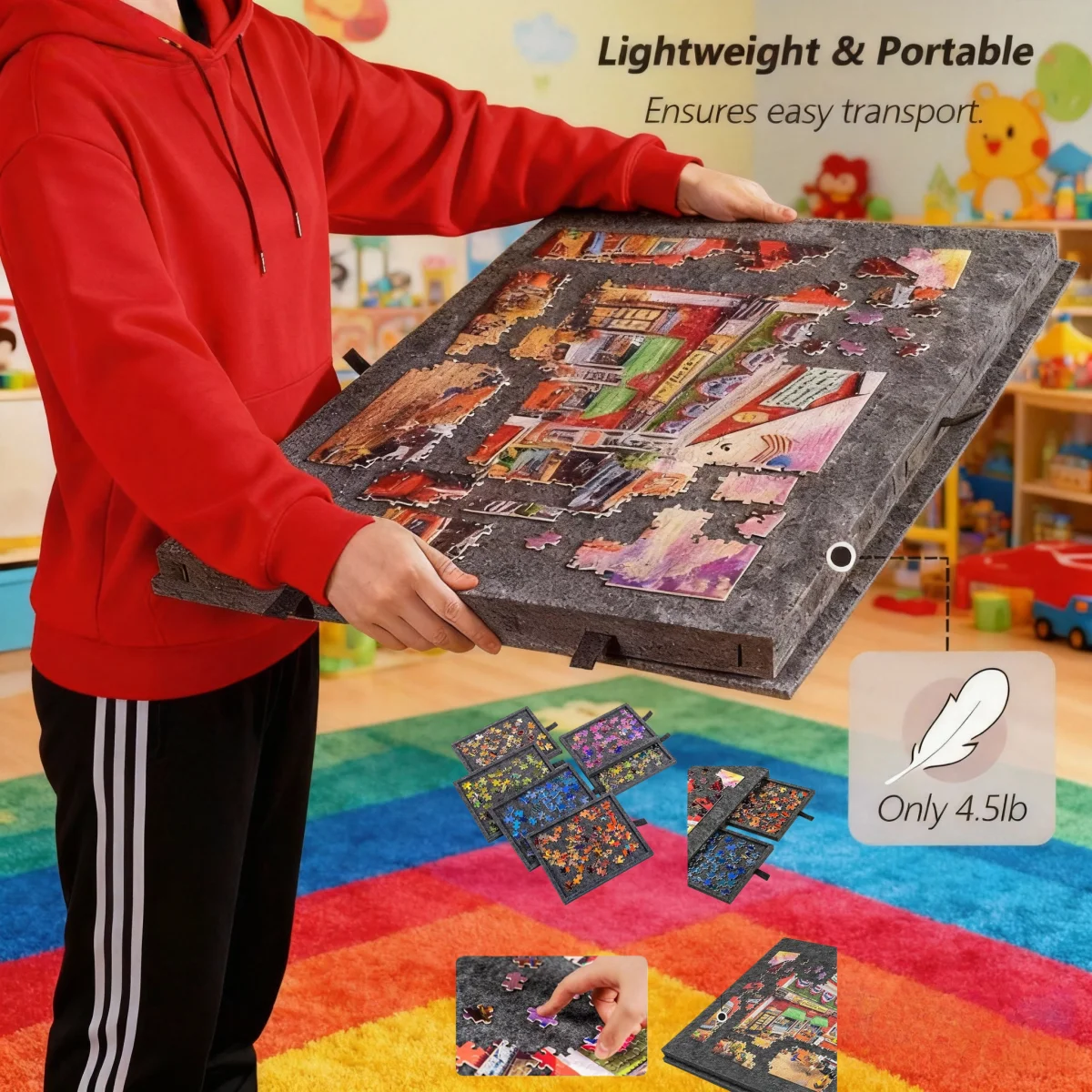 

Рождественский подарок из 1000 толстых и складных деталей головоломок, шерстяная клейкая доска, доска-головоломка, коврик-головоломка, фетровая доска для взрослых, 77x53 см