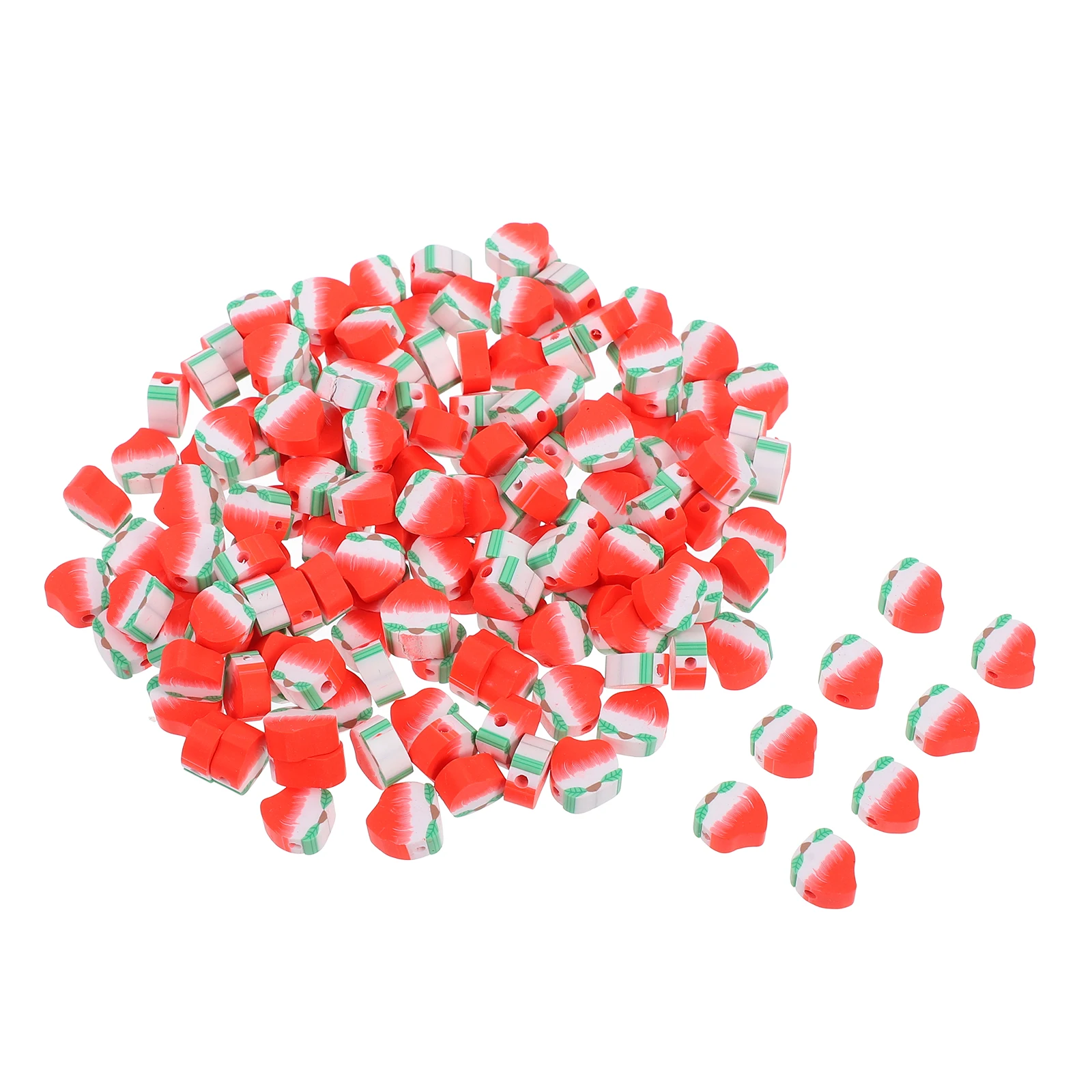 

100 Pcs Soft Ceramic Bead Ear Decoration Fruit Bracelet Spacer Beads Watermelon
