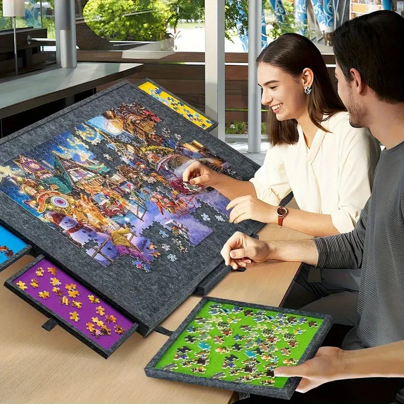 

Essential for famil board portable puzzle table puzzle table board puzzle felt integrated table board foldable bracket cover