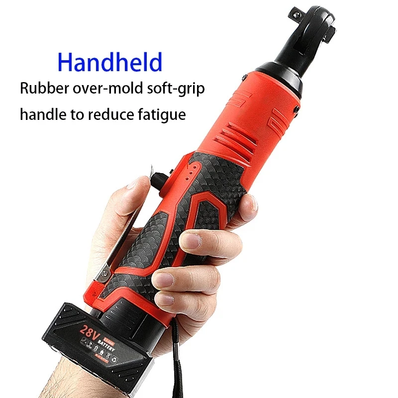 28V Electric Wrench Kit 3/8 Cordless Ratchet Wrench Rechargeable Scaffolding 40-60NM Torque Ratchet