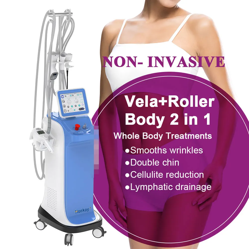 2 In 1 Vela Body Shape Inner Ball Roller Massage Lymphatic Drainage Vacuum 40K Cavitation Cellulite Reduction Body Slim Machine