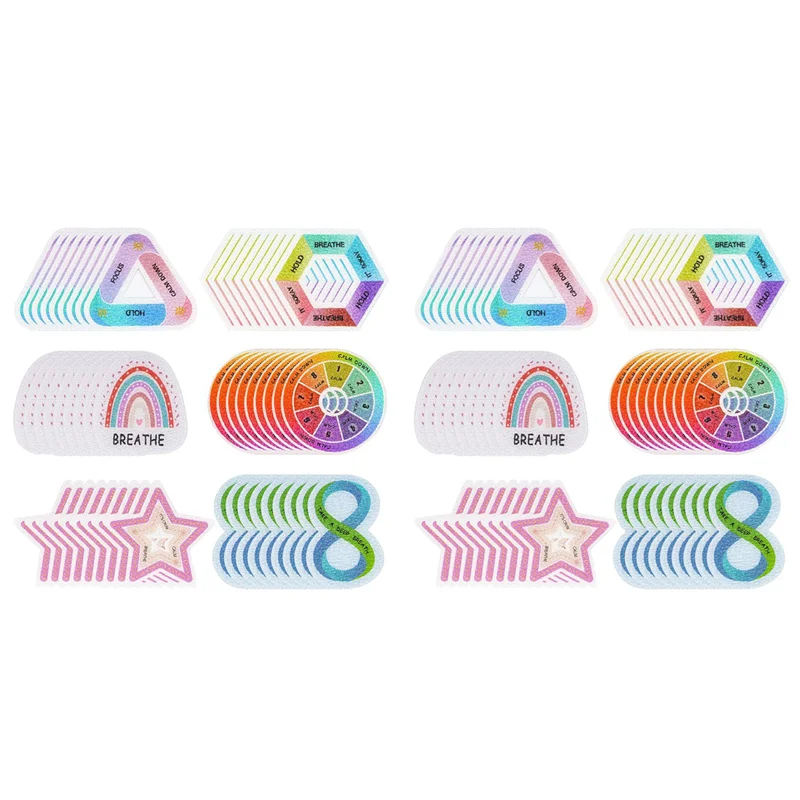 

B50B-120 шт. успокаивающие полоски, сенсорные наклейки для беспокойства, полоски для дыхания, предметы для снятия тревоги для успокаивания настроения, наклейки для снятия стресса