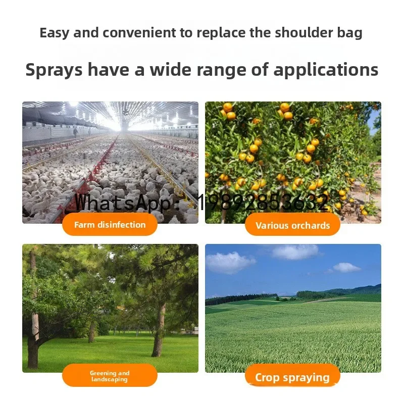 JX  Cart-Type Hand-Push Sprayer 160L Electric Rechargeable High-Pressure Agricultural Electric Disinfection Sprayer