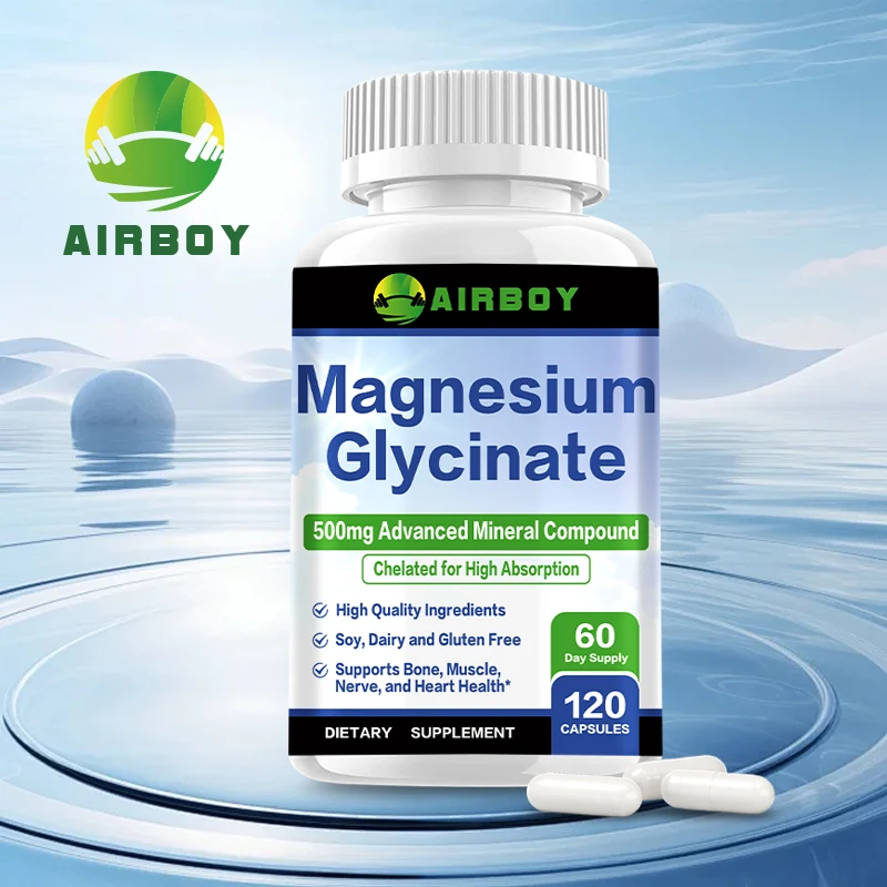 

Magnesium Glycinate 500 Mg - Promotes Muscle and Nerve Health, Supports Cardiovascular Health