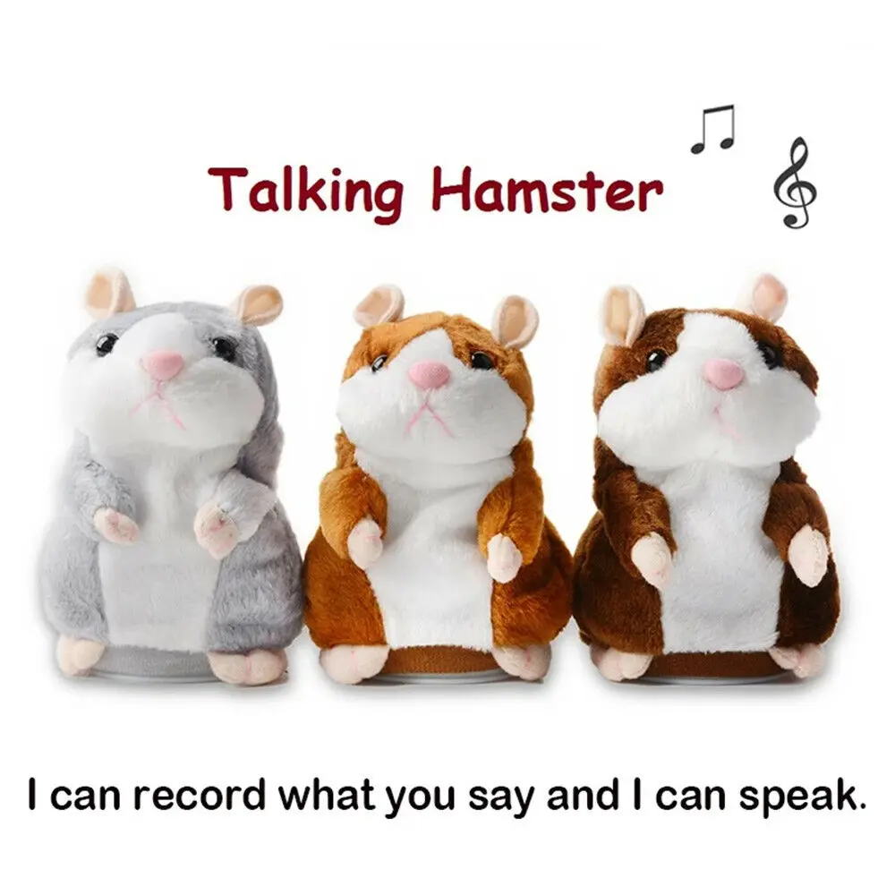 New Lovely Talking Hamster Plush Toys Speak Talk Sound Record Repeat Stuffed Plush Animal Kawaii Hamster Toys For Children Gifts