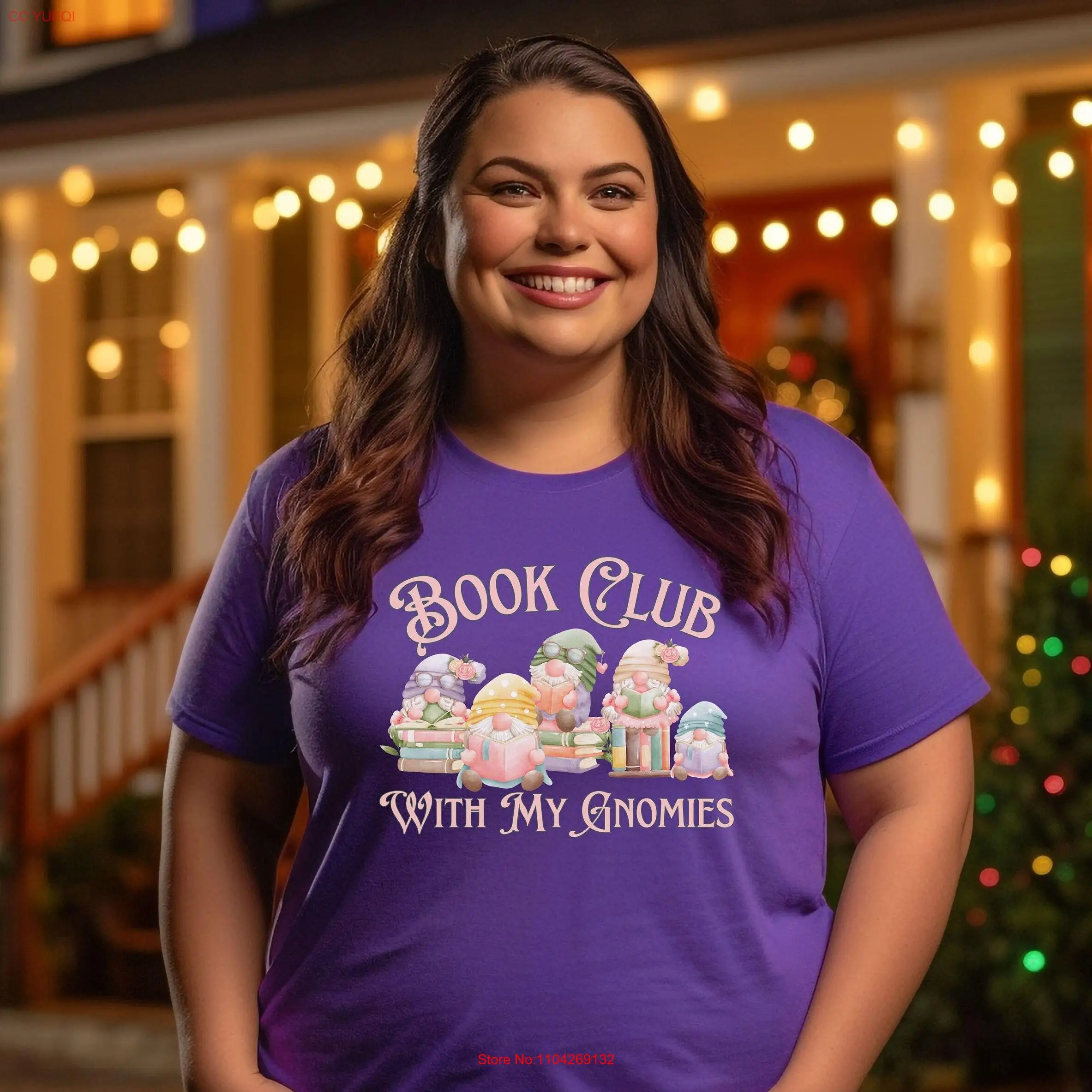 Book Club Gnome T shirt or for Reader Bibliophile Members Lovers and Teachers long or short sleeves