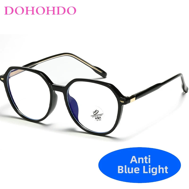 

DOHOHDO Trend Large Frame Men Glasses TR90 Light Anti Blue Ray Eyewear Women Glasses Frame Clear Len Eyeglasses Computer Goggles