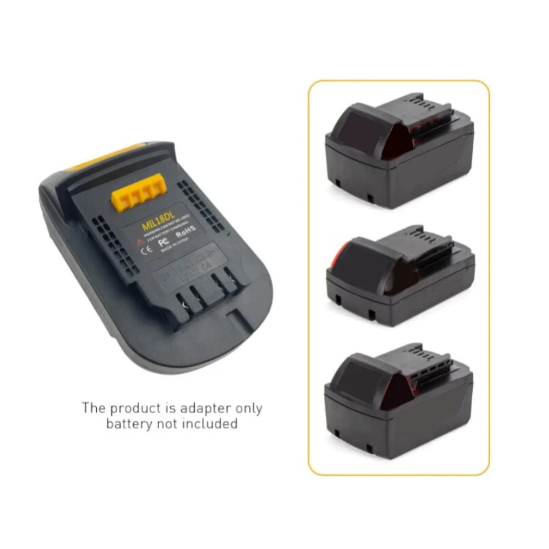 MIL18DL For Milwaukee M&18 18V battery Convert to For Dewalt 18V 20V Battery Adapter Converter Battery Volt Power Supply Tools